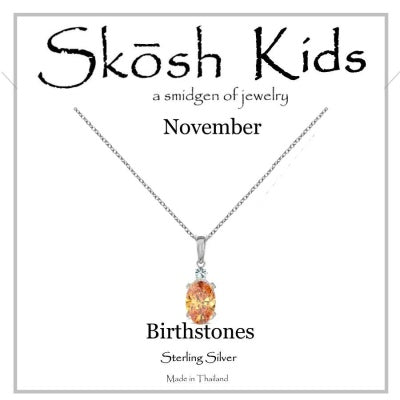 Skosh Kids Silver November Birthstone Necklace 14