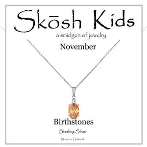 Skosh Kids Silver November Birthstone Necklace 14"