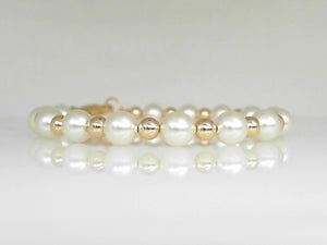 Vivi B "Gayle" Gold Filled/Pearl Bracelet 7"