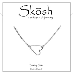 Skosh Silver Open Heart Necklace 16+2"