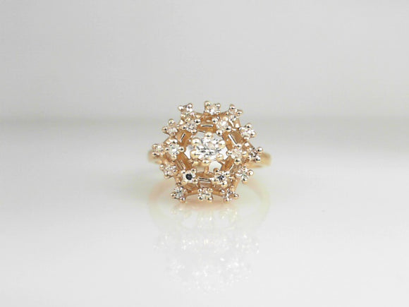 Yellow Gold Diamond Cluster Ring