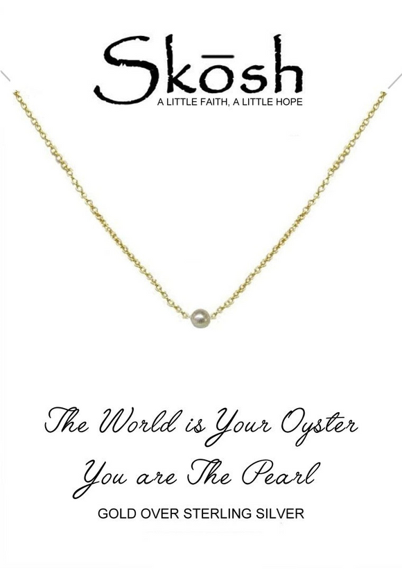 Skosh Gold Plated Pearl Necklace