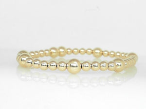 Gold Filled 4+6mm Beaded Stretch Bracelet