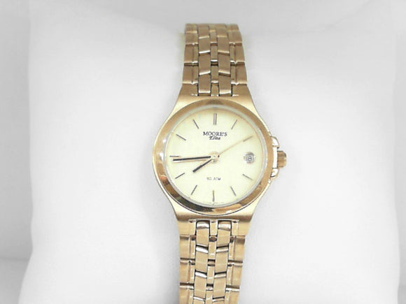 Ladies' Moore's Elite Gold Watch with Champagne Dial