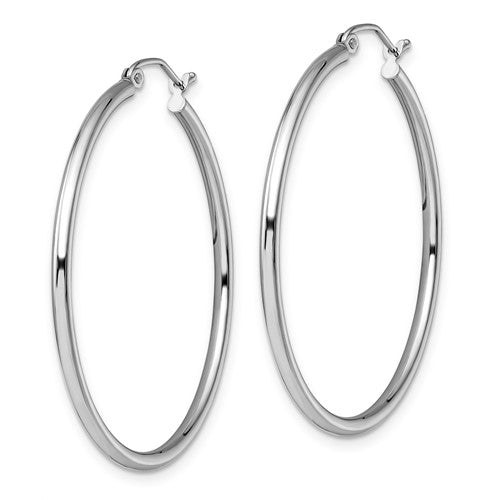 White Gold Polished Hinged Hoop