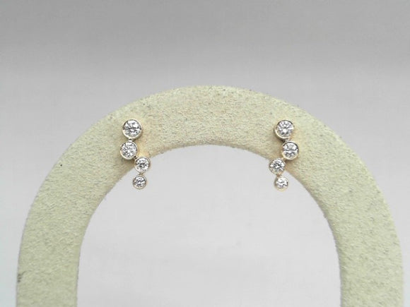 Yellow Gold Bezel Set Diamond Studs