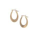 Gold Fill Shiny Flat Open Circle Hoop Earrings