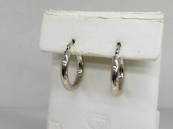 White Gold Tiny Tube Hoops