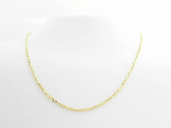 10k Yellow Gold 1mm Cable Chain 20