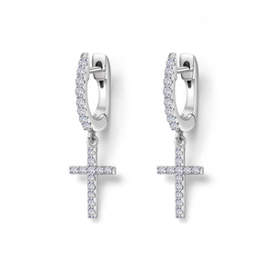 Mini Dangling Cross Earrings