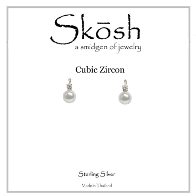 Skosh Freshwater Pearl CZ Stud Earrings