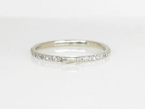 10K WG .20 CTW Diamond Band w/ Baguette Center Diamond