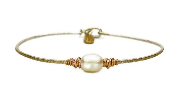 Sterling Silver Serenity Pearl Bracelet 6.5