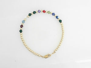 Vivi B "Alex" Gold Filled Customizable Birthstone Bracelet 7.5"