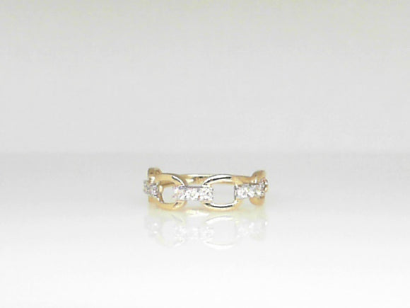 Two-Tone Chain Link Diamond Fashion Ring with .23 CT Diamond