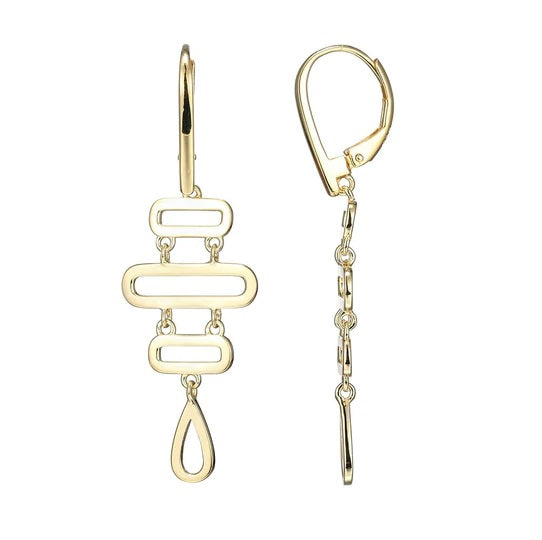 Sterling Silver Gold Plated Chandelier Style Paperclip Earrings