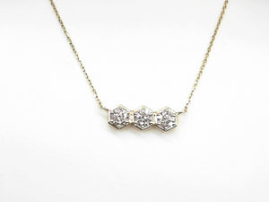 Yellow Gold 3 Diamond Necklace