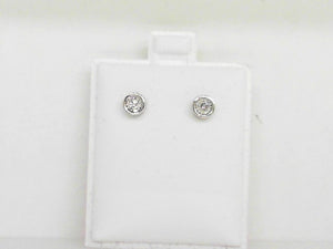 White Gold Illusion Bezel Set Diamond Studs