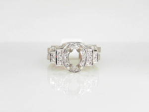 14K WG .31 CT Diamond Semi Bridal Set for Oval