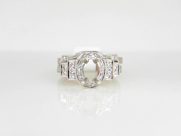 14K WG .31 CT Diamond Semi Bridal Set for Oval