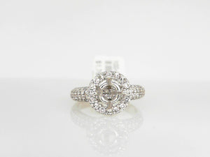 White Gold Diamond Semi Mounting for Round with Halo