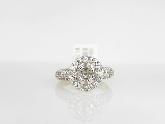 White Gold Diamond Semi Mounting for Round with Halo