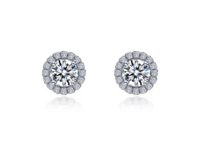 Lafonn 1.24 Carat Simulated Diamond Round with Halo Stud Earrings