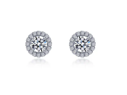 Lafonn 1.24 Carat Simulated Diamond Round with Halo Stud Earrings