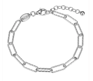 Charles Garnier Sterling Silver Diamond-Cut Paperclip Bracelet