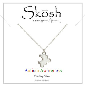 Skosh Silver Autism Awareness Necklace 16+1+1"