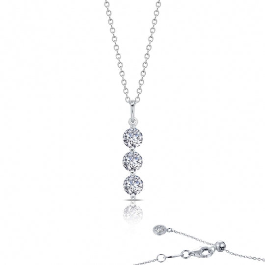 Lafonn Three-Stone Drop Pendant Necklace