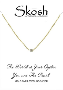 Skosh Gold Plated Pearl Necklace