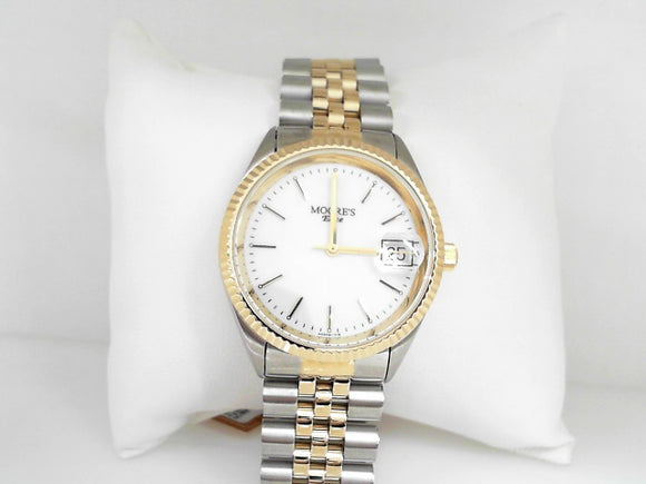 Mens Moore's Elite Two-Tone Watch with White Dial