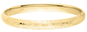 14k Gold Filled 8mm Floral Bangle Bracelet
