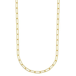 Sterling Silver/Gold Plate Charles Garnier Diamond Cut Paperclip Necklace