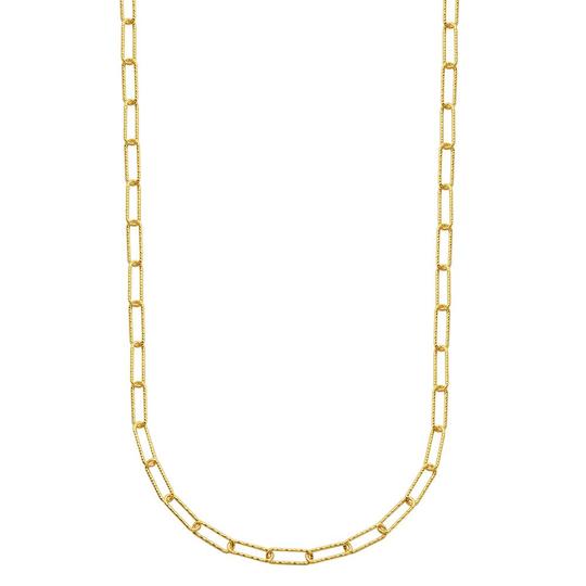 Sterling Silver/Gold Plate Charles Garnier Diamond Cut Paperclip Necklace