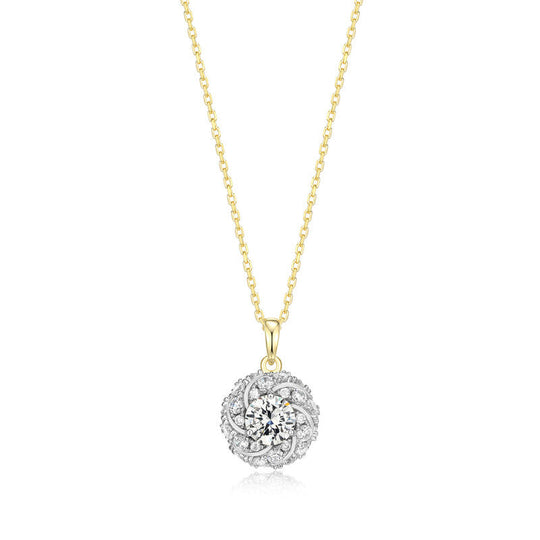 Sterling Silver Gold Plated Knot CZ Necklace 17+2