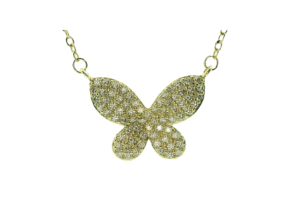 Gold Filled CZ Butterfly Necklace