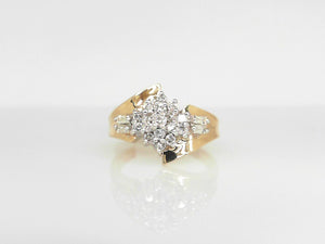 Yellow Gold Diamond Cluster Ring