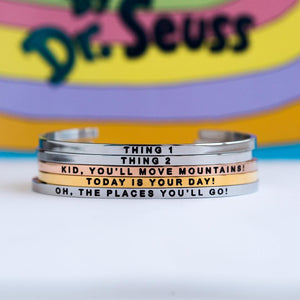 Mantra Bands Dr Suess Gold Plated "Today Is Your Day" Cuff Bracelet