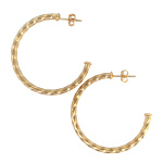 Gold Filled Swirl Post Hoop Earrings