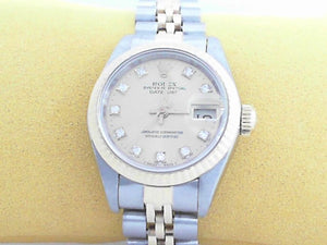 Ladies Two-Tone Datejust Rolex with Diamond Factory Dial