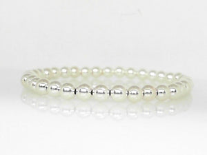 Sterling Silver 5mm Beaded Stretch Bracelet