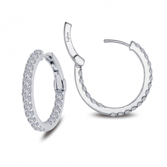 Lafonn Simulated Diamond Inside-Out Hoop Earrings