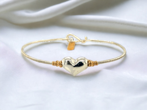 Sterling Silver Heart Bracelet 7.5"