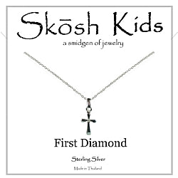 Skosh Kids Tiny Cross "First Diamond" Necklace