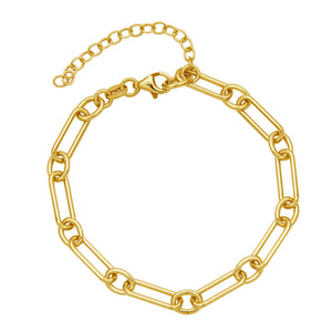 Charles Garnier Gold Plated Paperclip Bracelet
