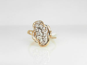 Yellow Gold Diamond Cluster Ring