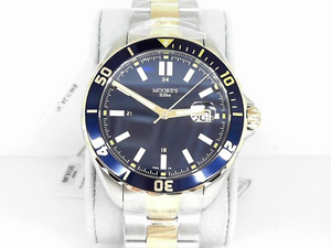 Moore's Elite Men's Stainless Steel Watch with Rotating Diver Bezel