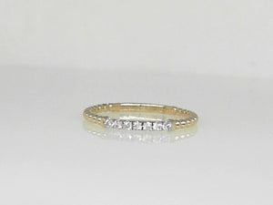 Two-Tone Beaded Stackable Diamond Band